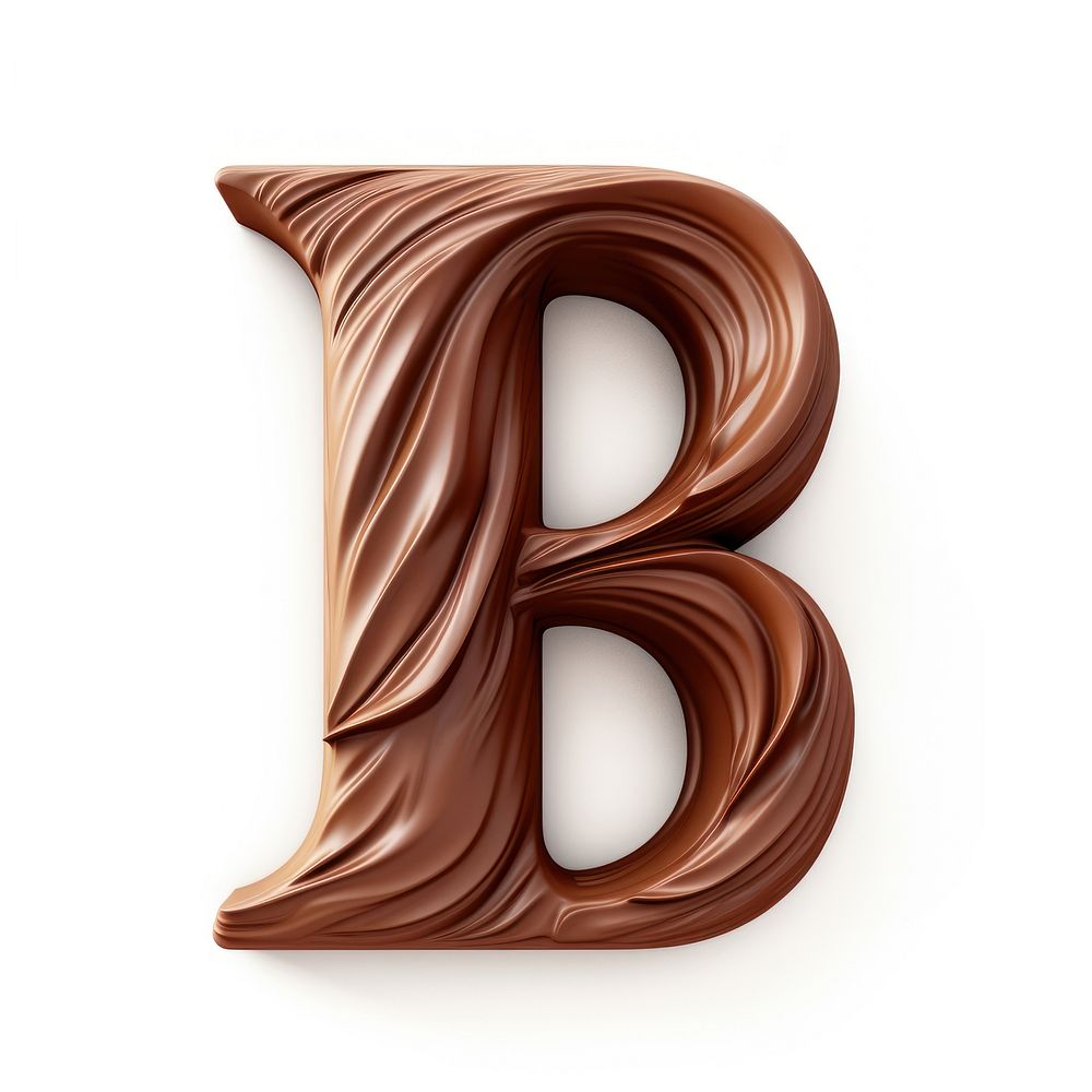 Letter B chocolate text dessert.