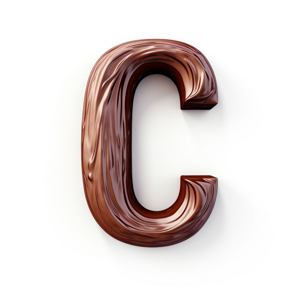 Letter C text number brown.