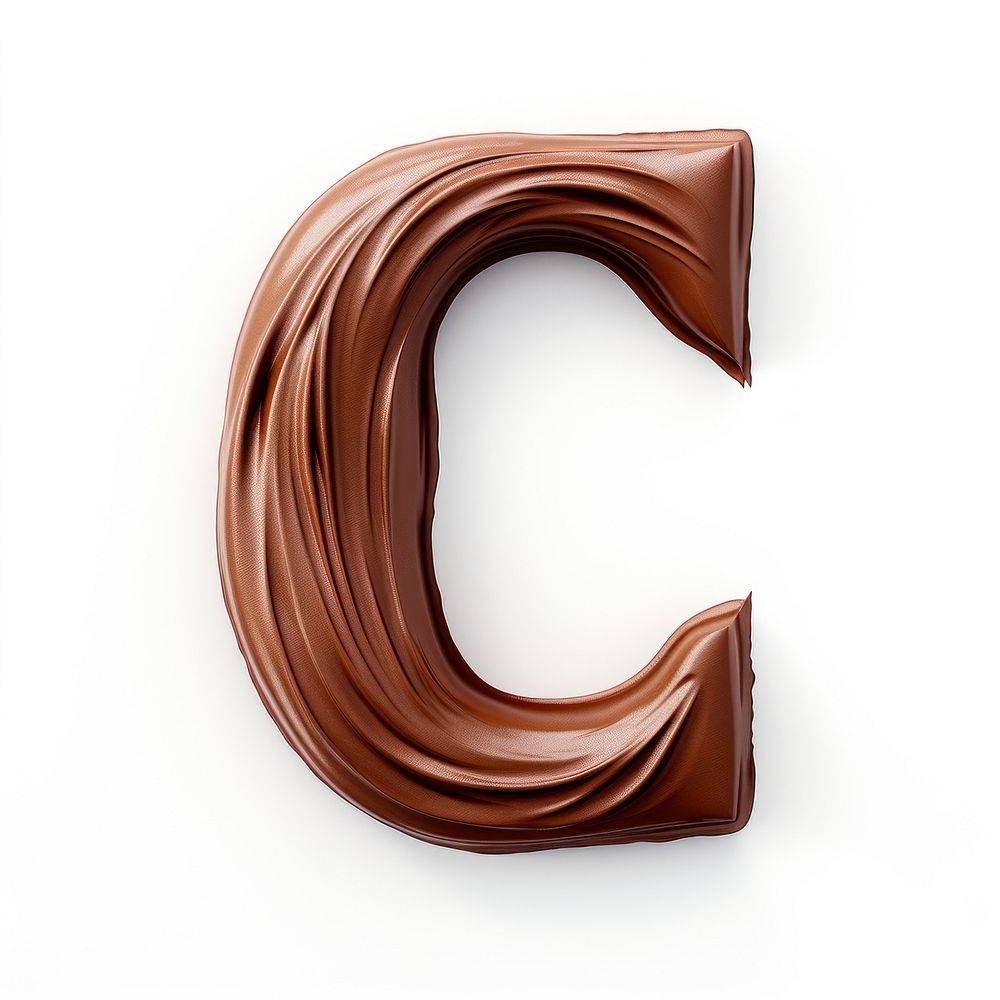 Letter C chocolate brown cocoa.