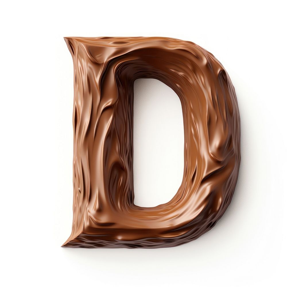 Letter D chocolate dessert brown.