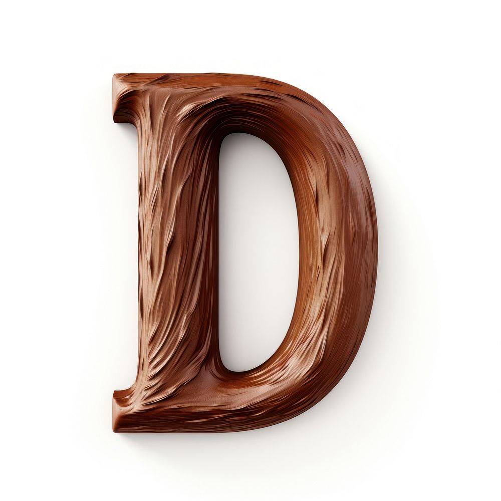 Letter D text chocolate brown.