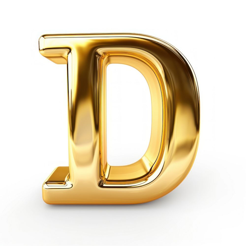 Letter D gold shiny font.