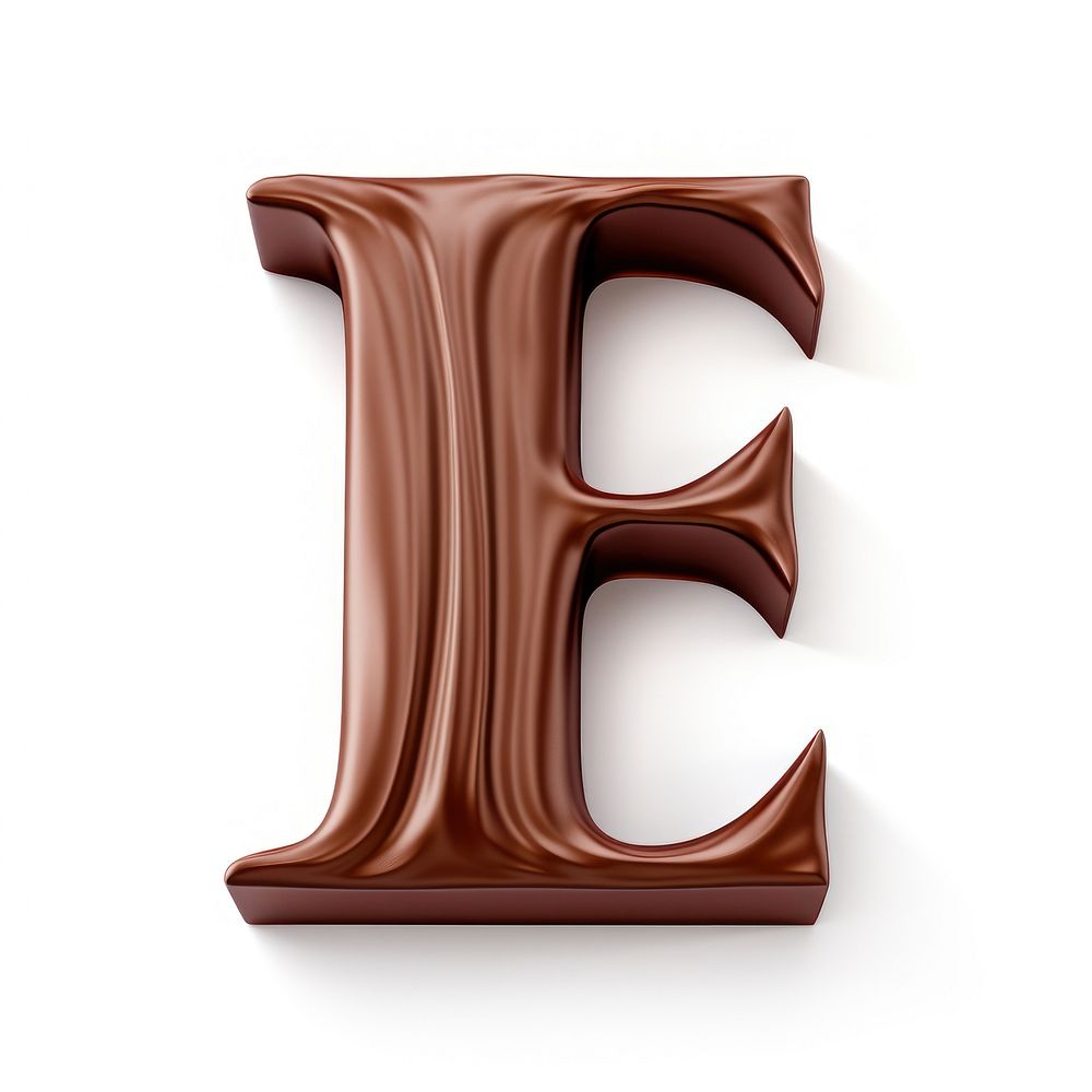 Letter E chocolate alphabet brown.