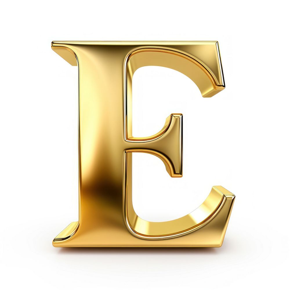 Letter E alphabet shiny font.
