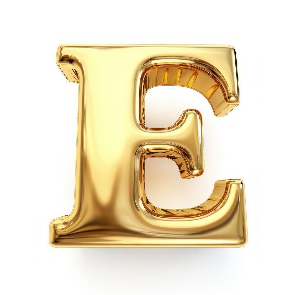 Letter E alphabet number shiny.
