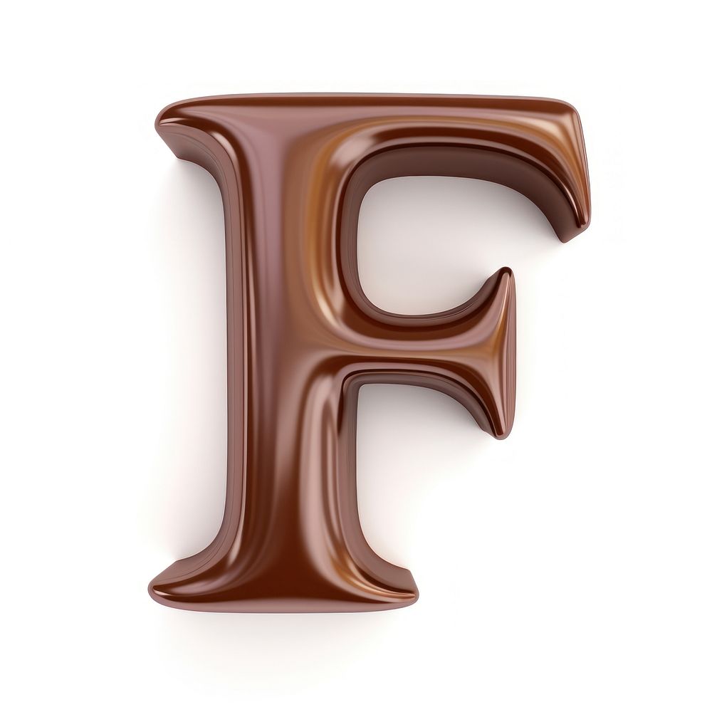 Letter F chocolate alphabet brown.