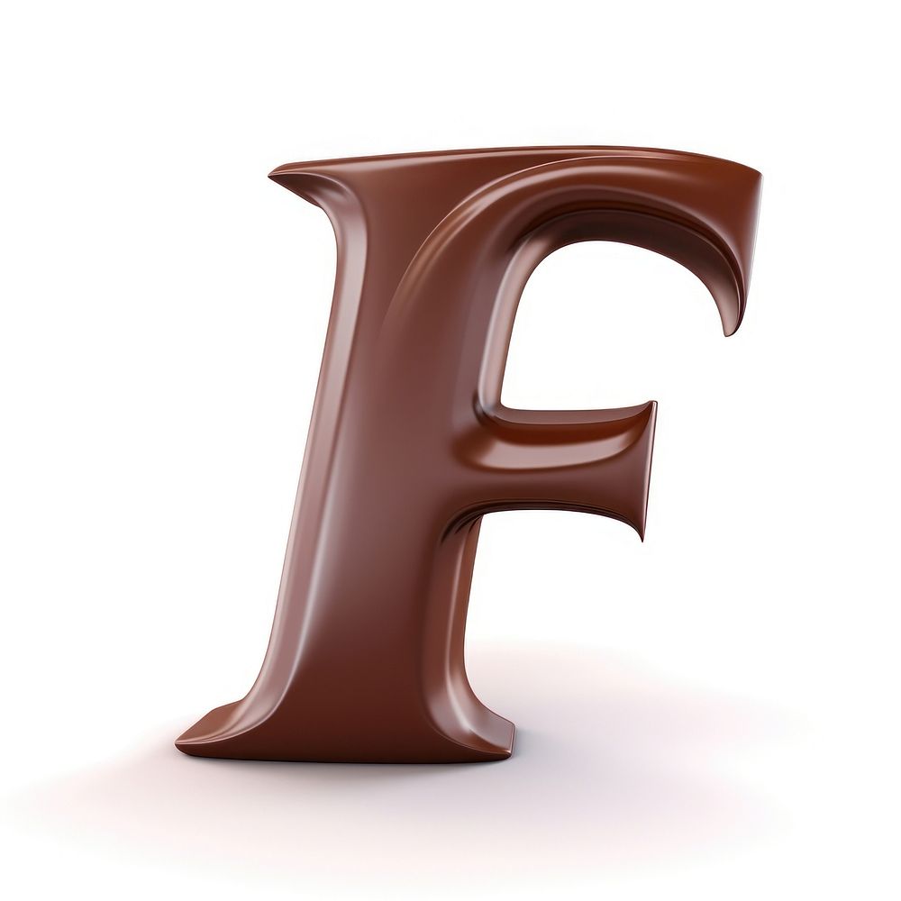 Letter F text brown font.
