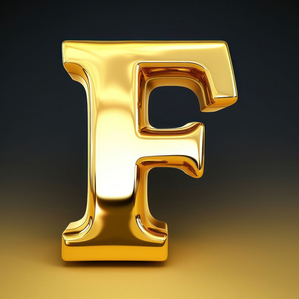 Letter F alphabet number shiny.