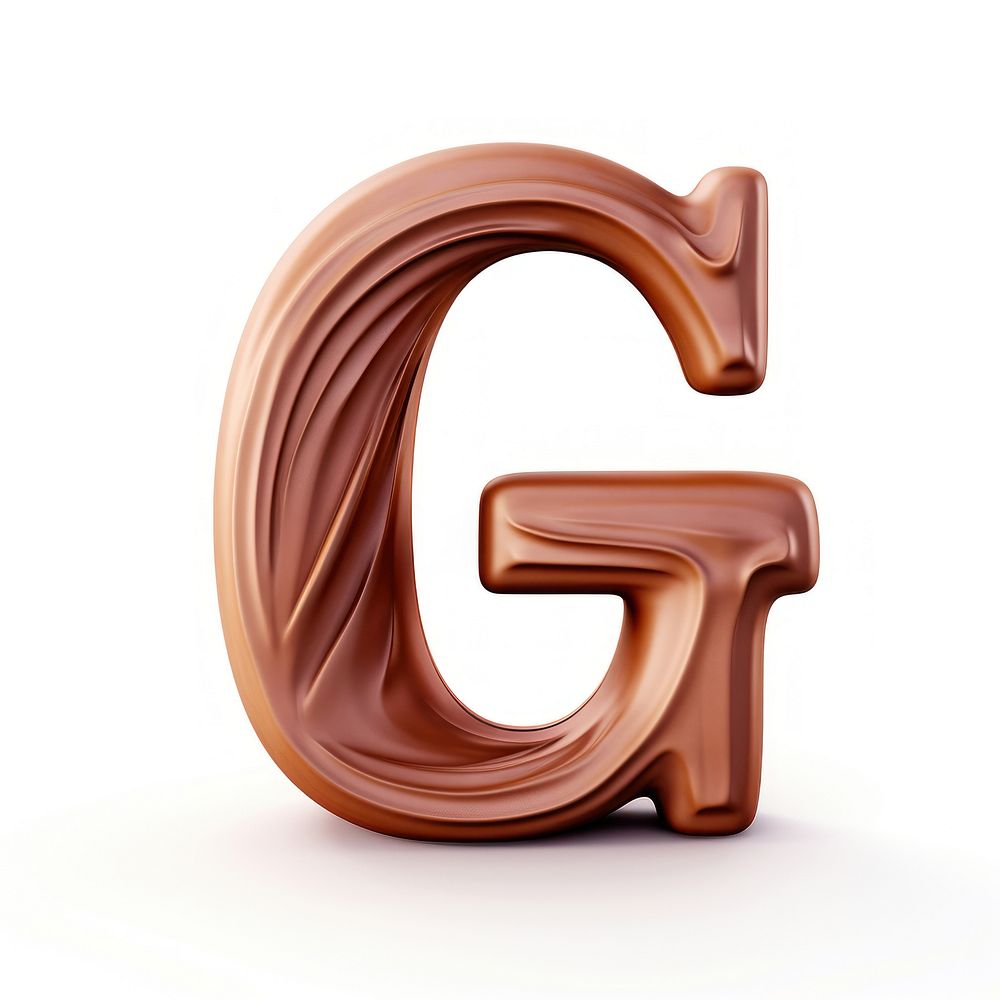 Letter G text number brown.