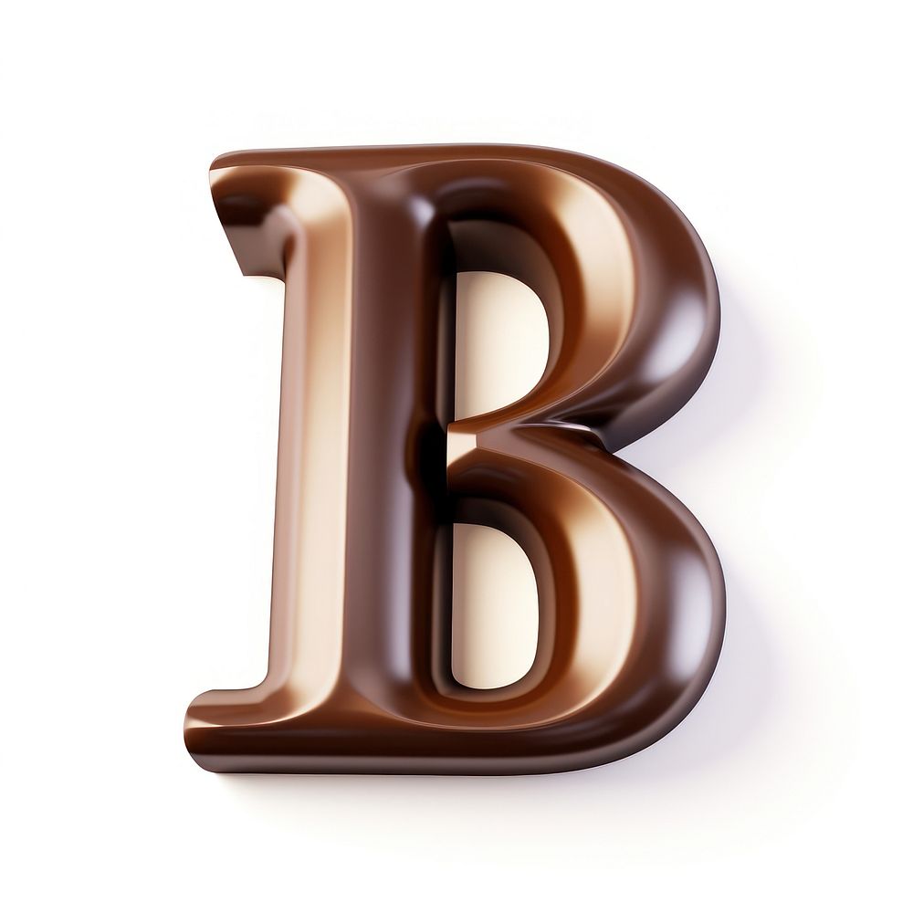 Letter B text number brown.