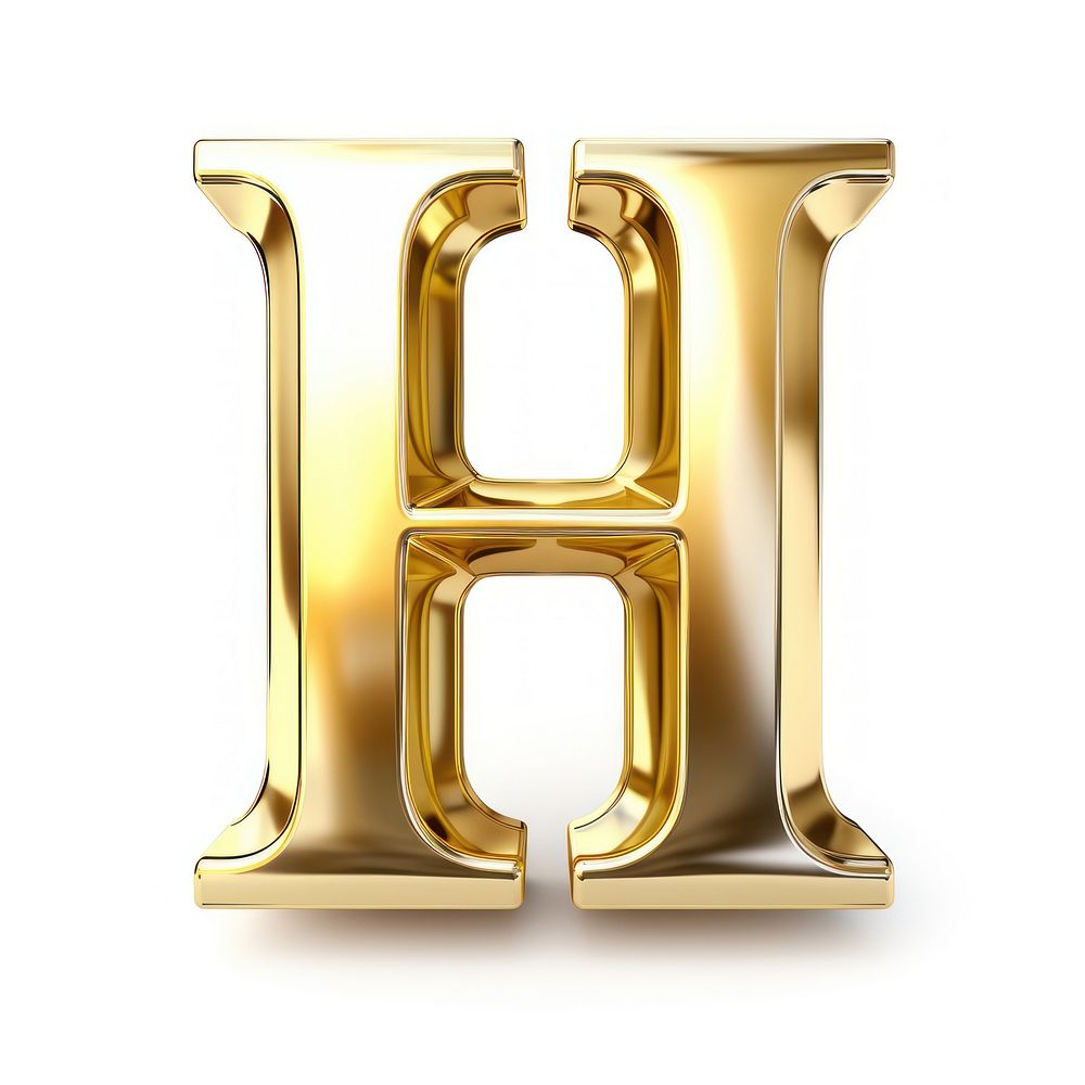 Letter H gold shiny font.