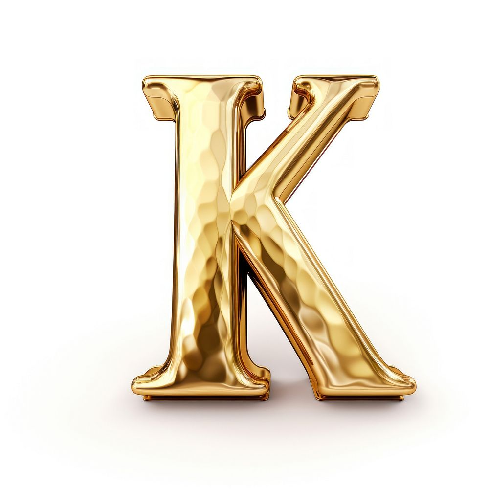 Letter K gold shiny font.