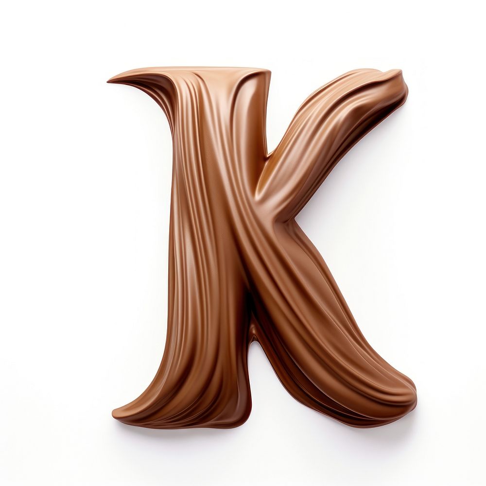 Letter K chocolate brown font.