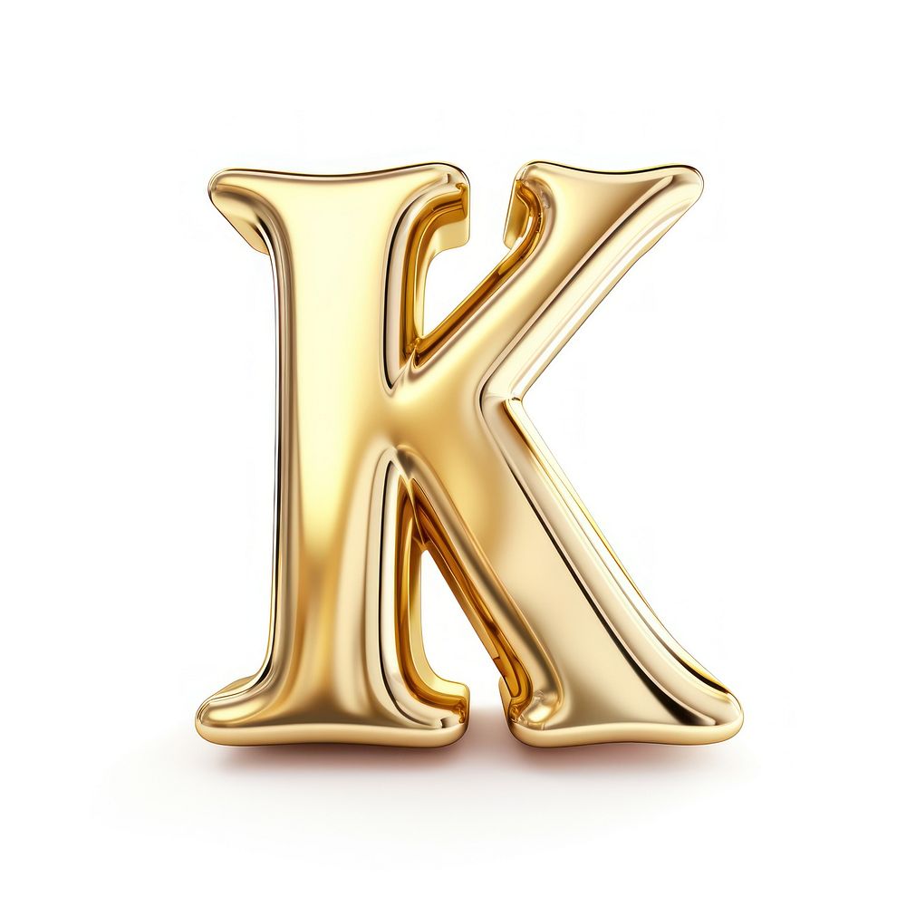 Letter K gold alphabet shiny.