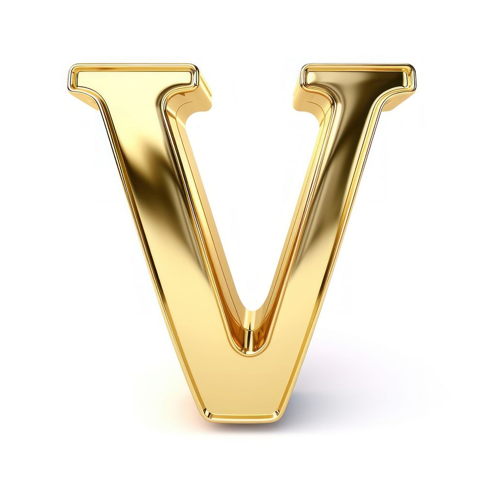 Letter V gold shiny font.