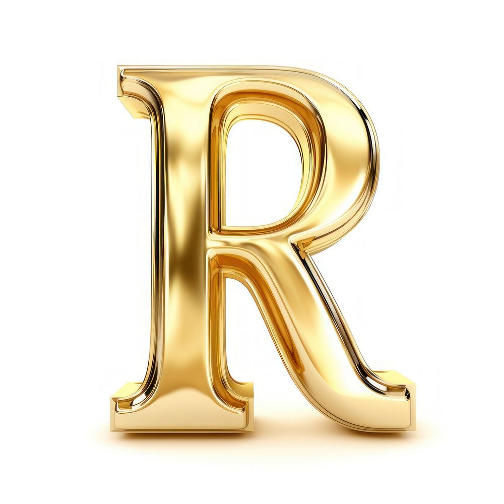 Letter R font gold text.