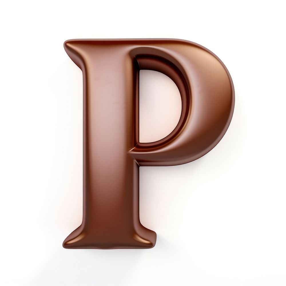 Letter P number text chocolate.