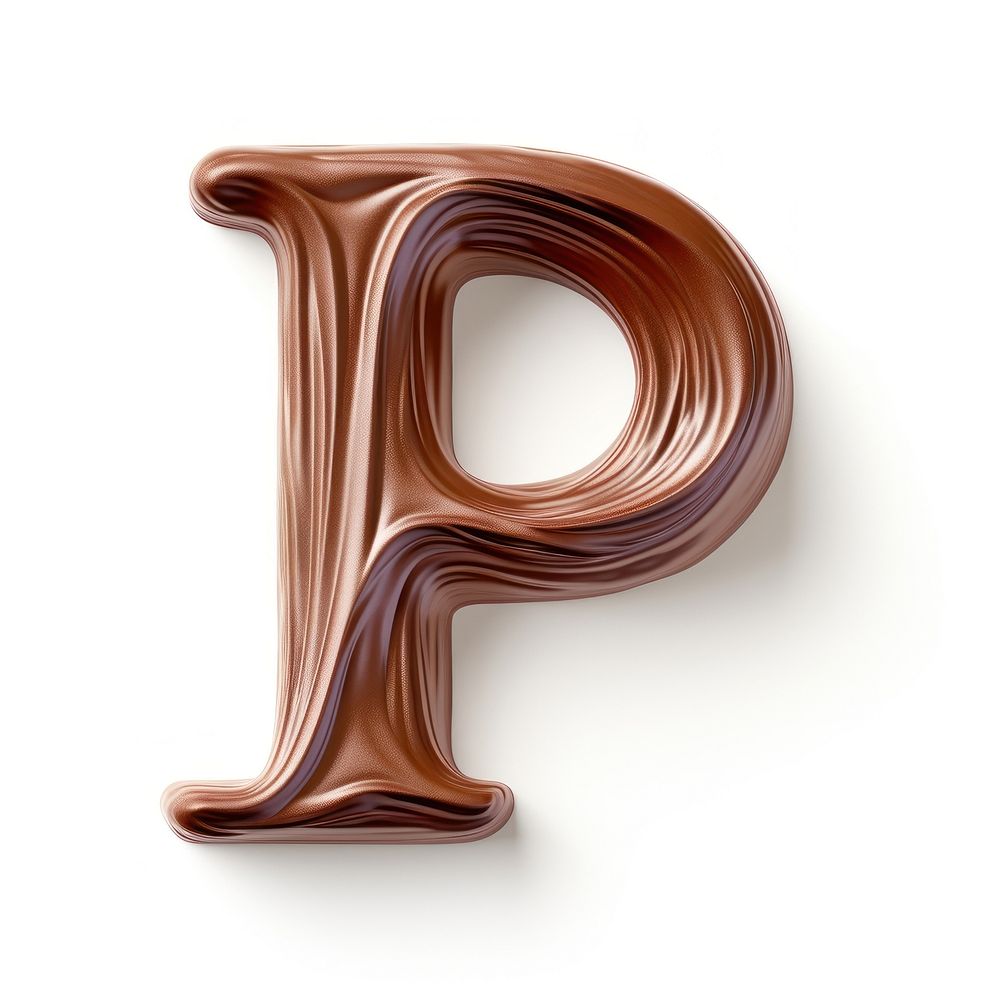 Letter P chocolate brown font.