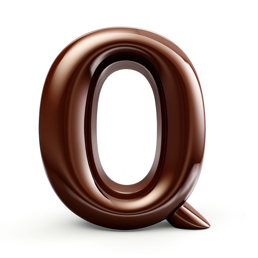 Letter Q text chocolate brown.