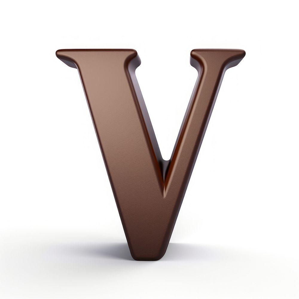 Letter V alphabet brown font.