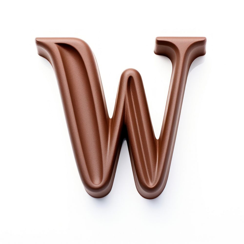 Letter W chocolate brown font.