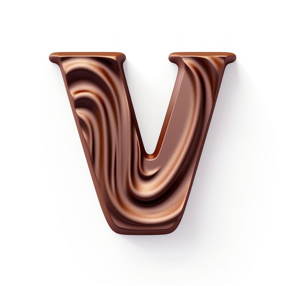 Letter V chocolate brown font.
