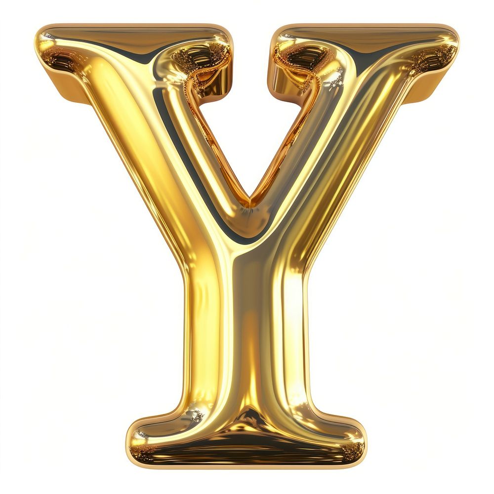 Letter Y gold alphabet shiny.