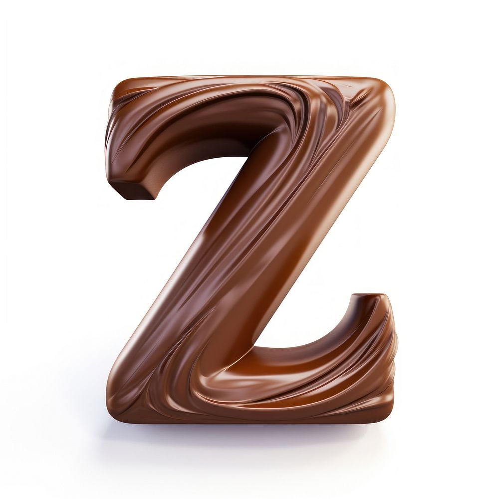 Letter Z chocolate text dessert.