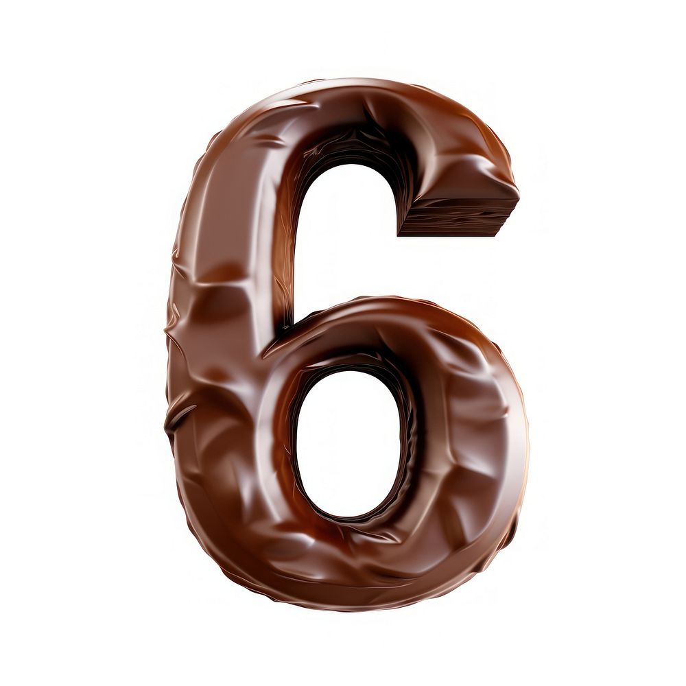 Letter 6 number text chocolate.