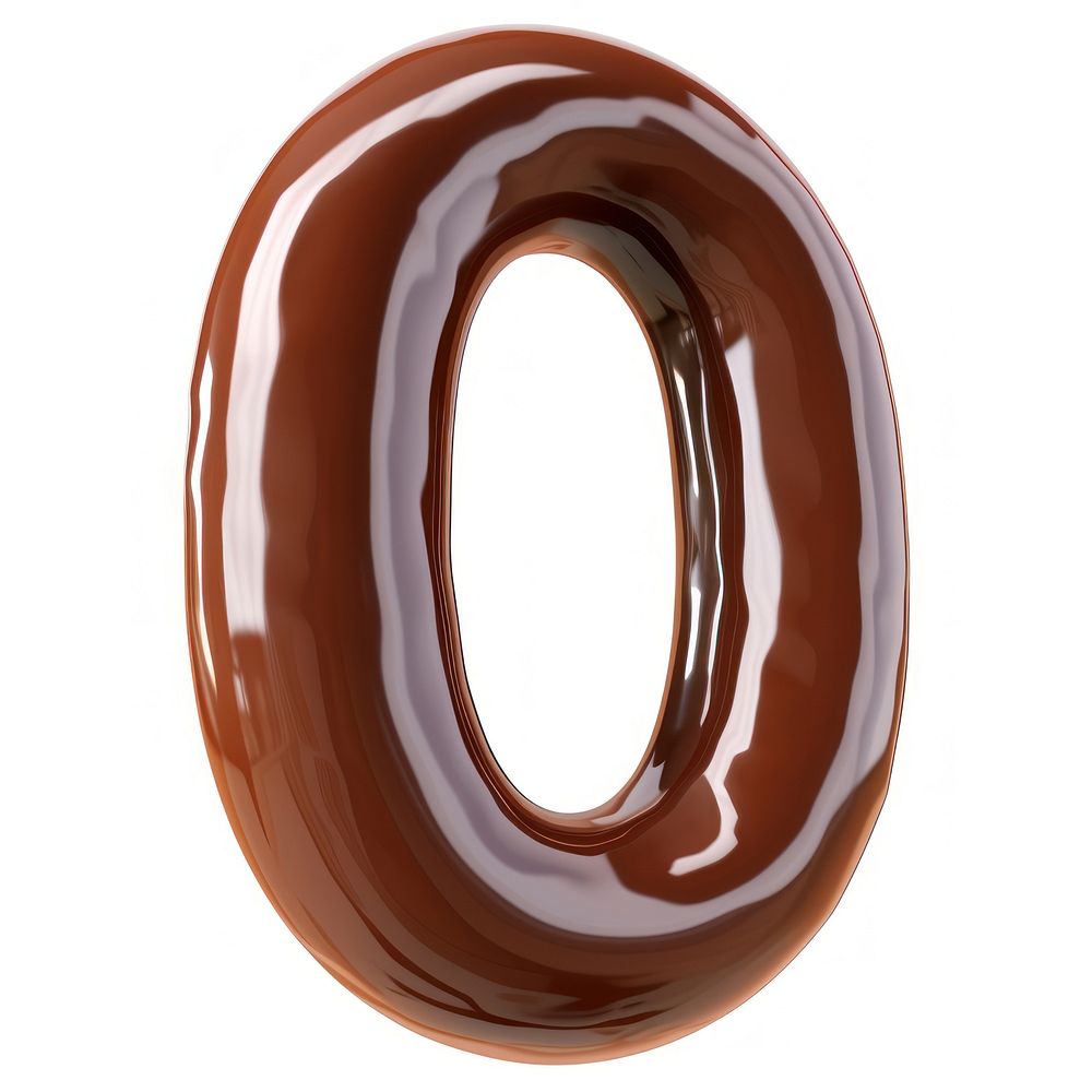 Number 0 chocolate brown font.