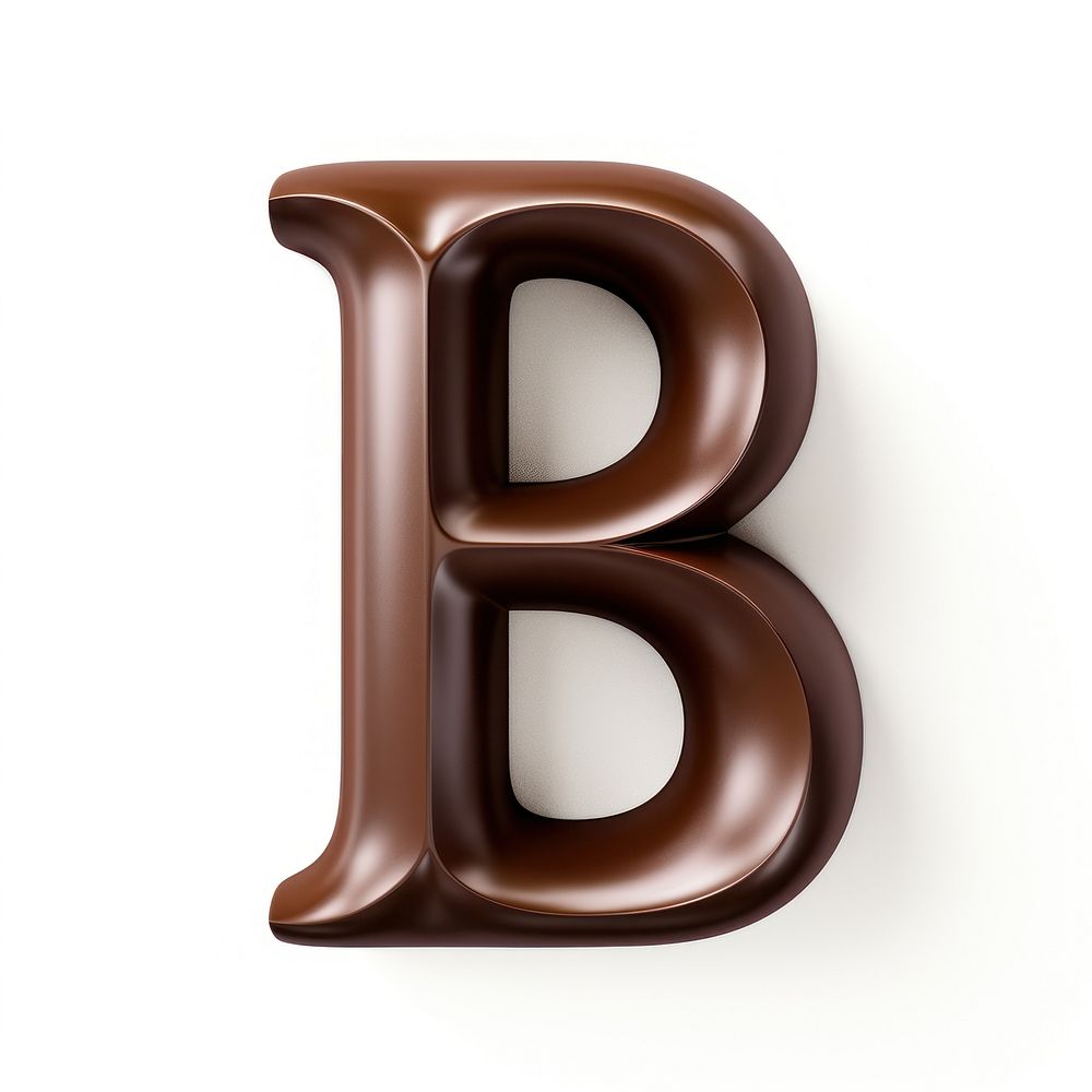 Alphabet letter B number text chocolate.