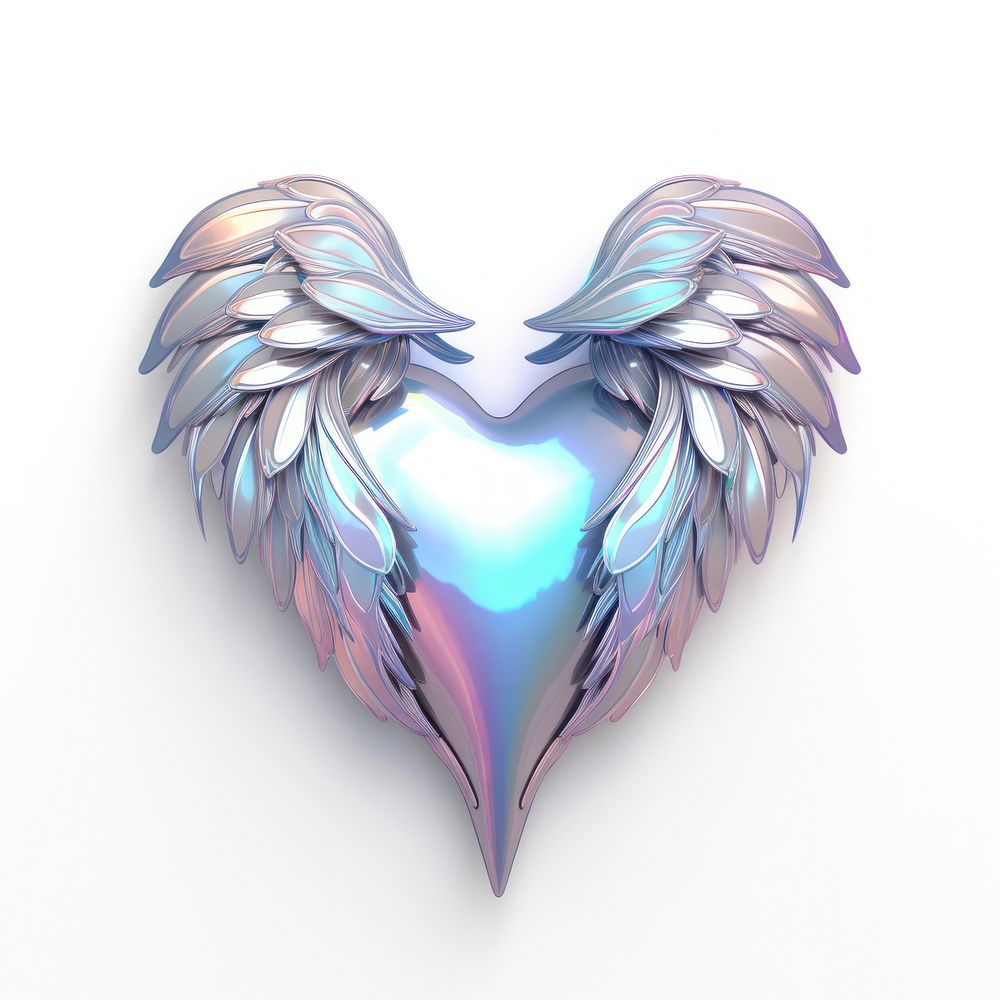 Wing heart white background accessories creativity.