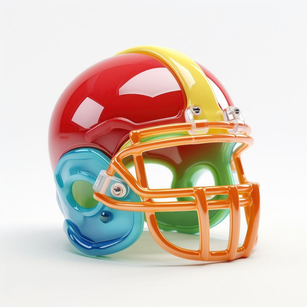 American football helmet sports white background protection.
