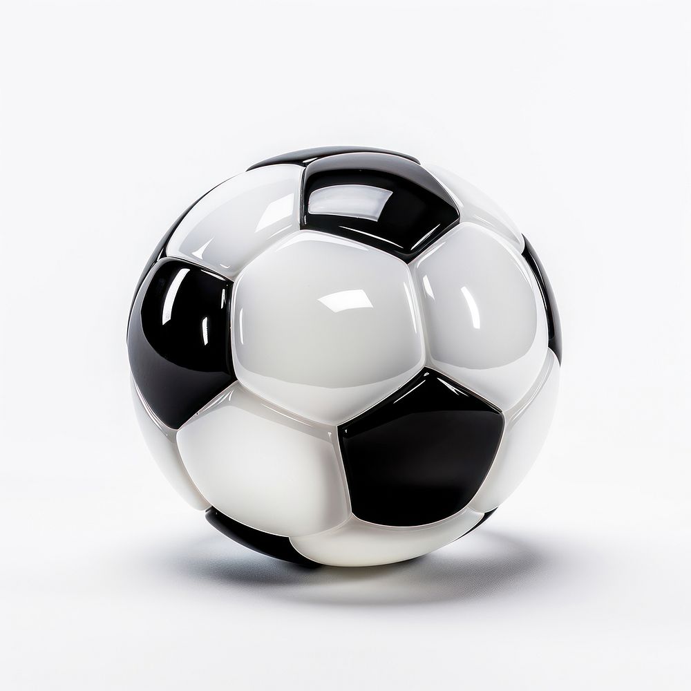 Black and white soccer ball football sports shape.