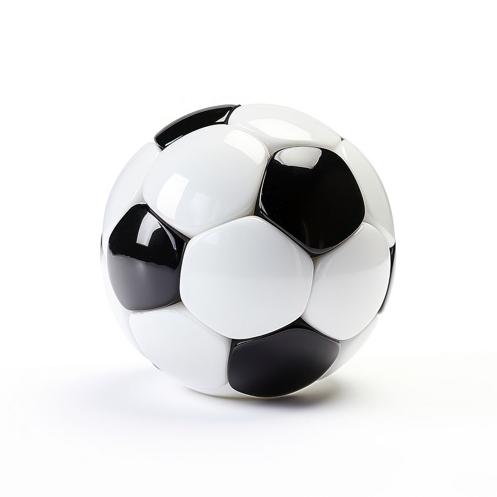 Black and white soccer ball football sports white background.