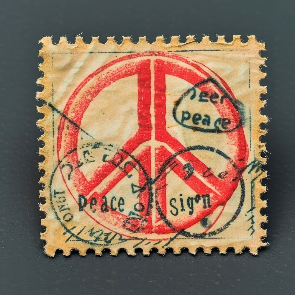 Peace Sign font postage stamp architecture.