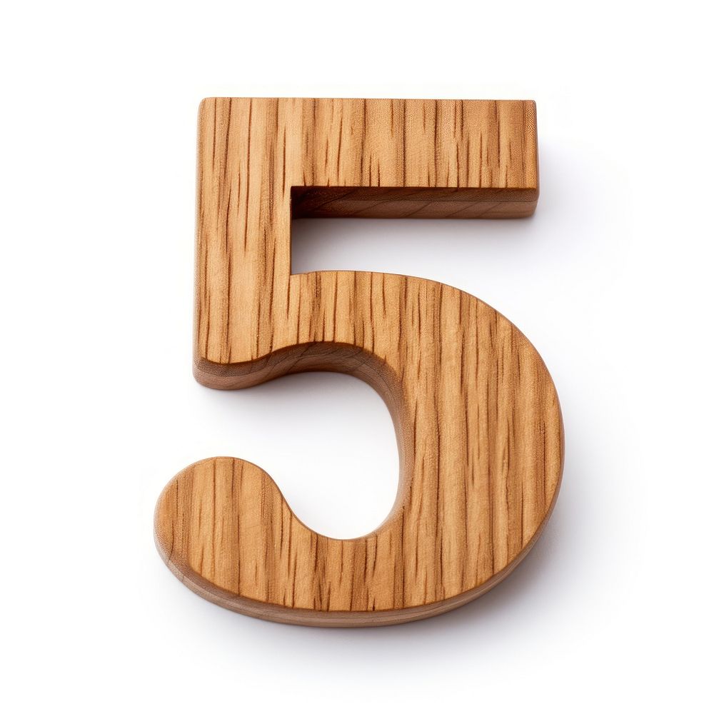 Number 5 wood font text.
