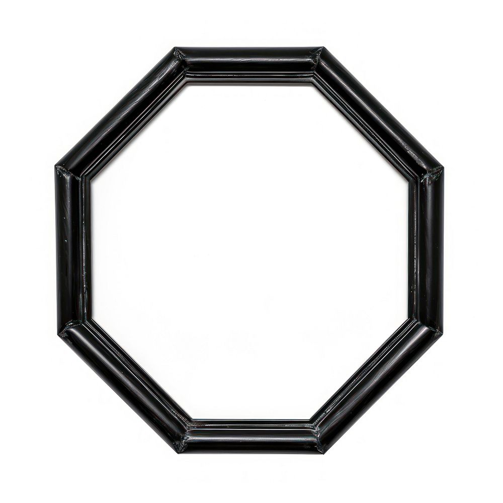 Black hexagon frame vintage photo white background architecture.