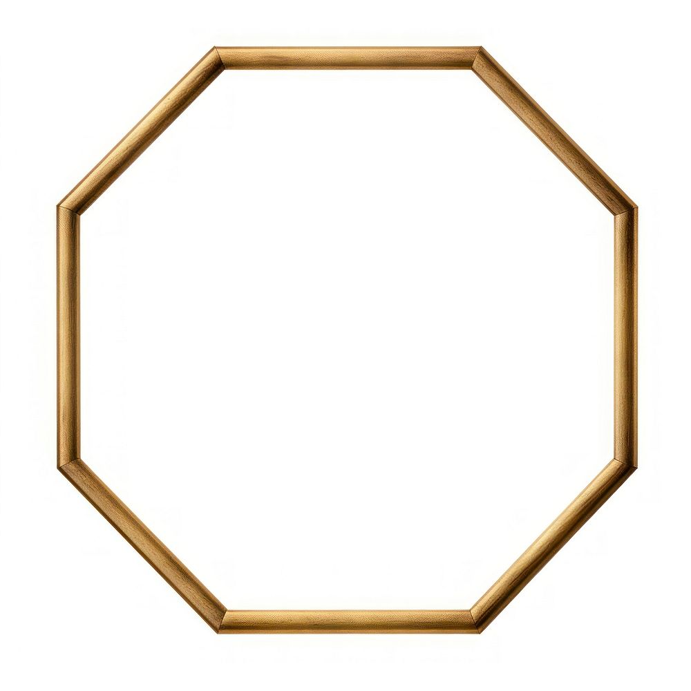 Gold hexagon frame vintage photo white background photography.