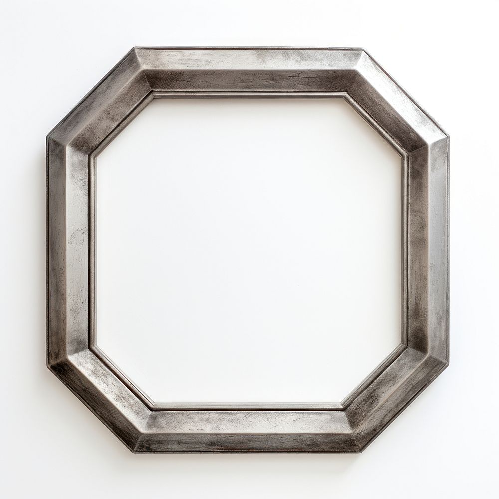 Silver hexagon frame vintage white background architecture rectangle.