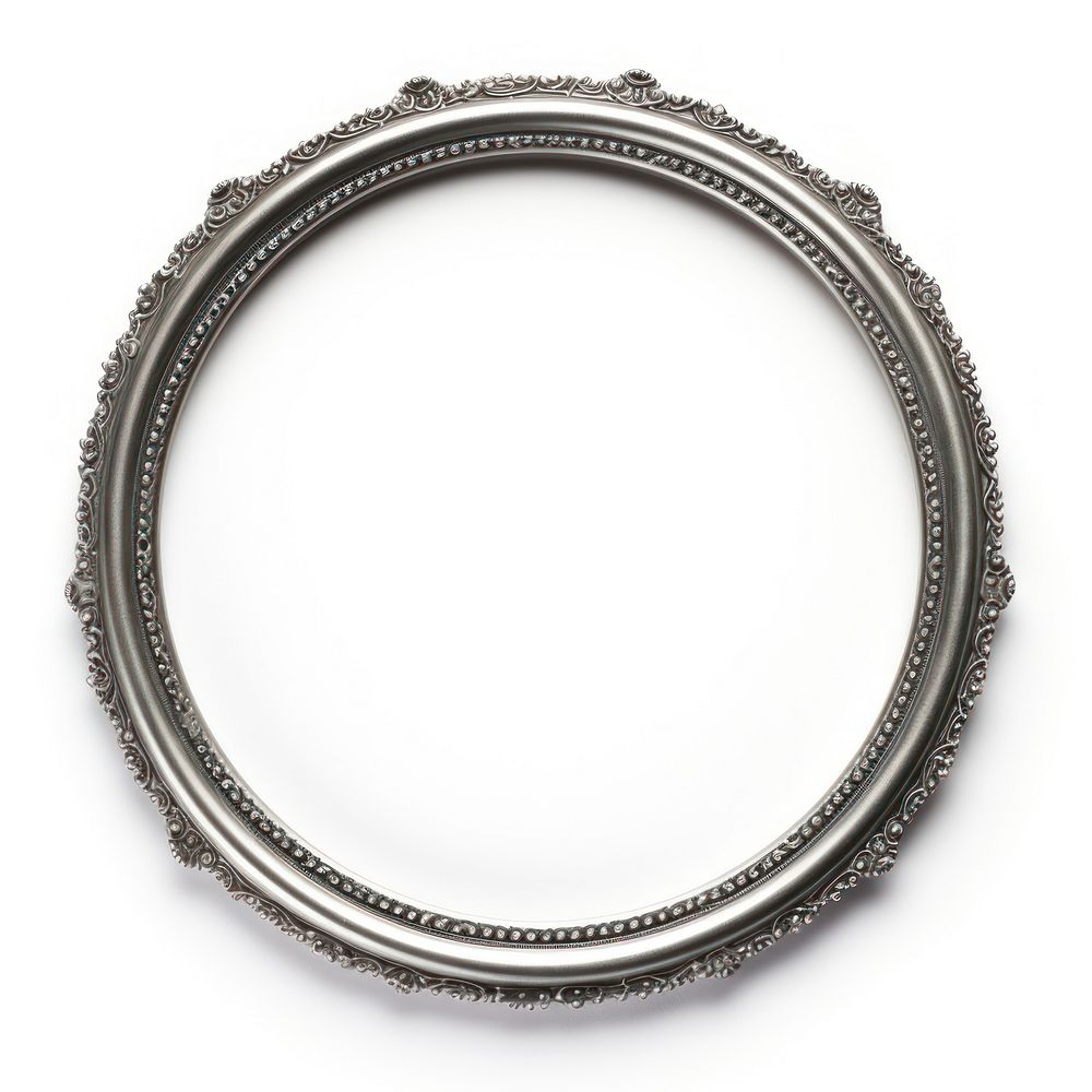 Vintage ornament circle frame jewelry locket silver.