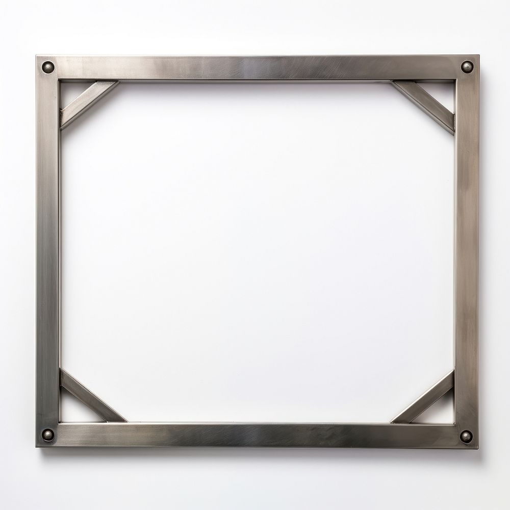 Stainless steel frame vintage white background architecture rectangle.