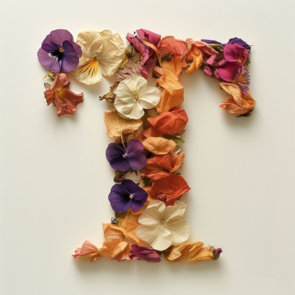 Alphabet T font flower art petal.