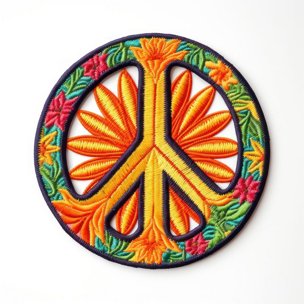 Peace Sign pattern white background representation.