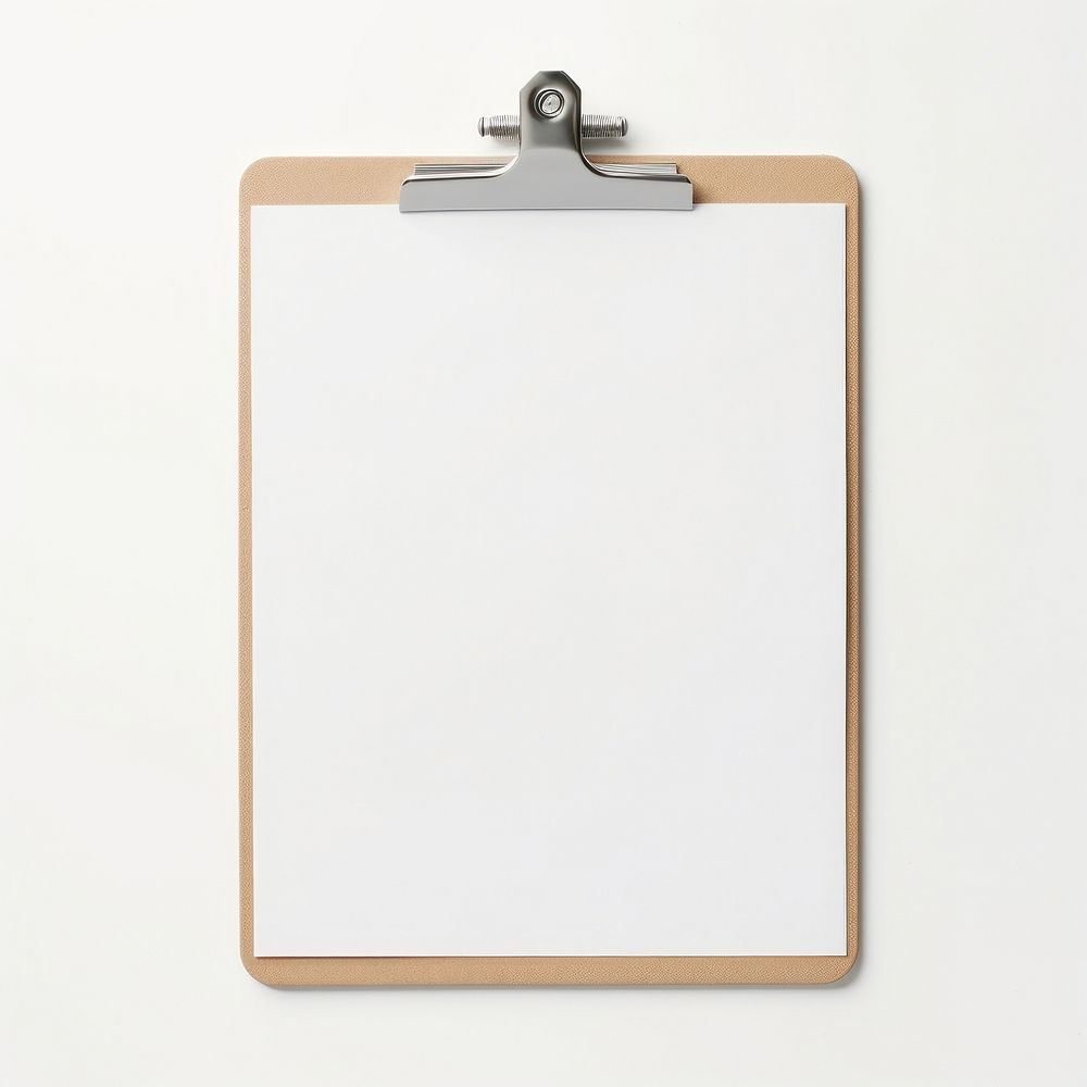 Plastic  with paper holder white background rectangle document.