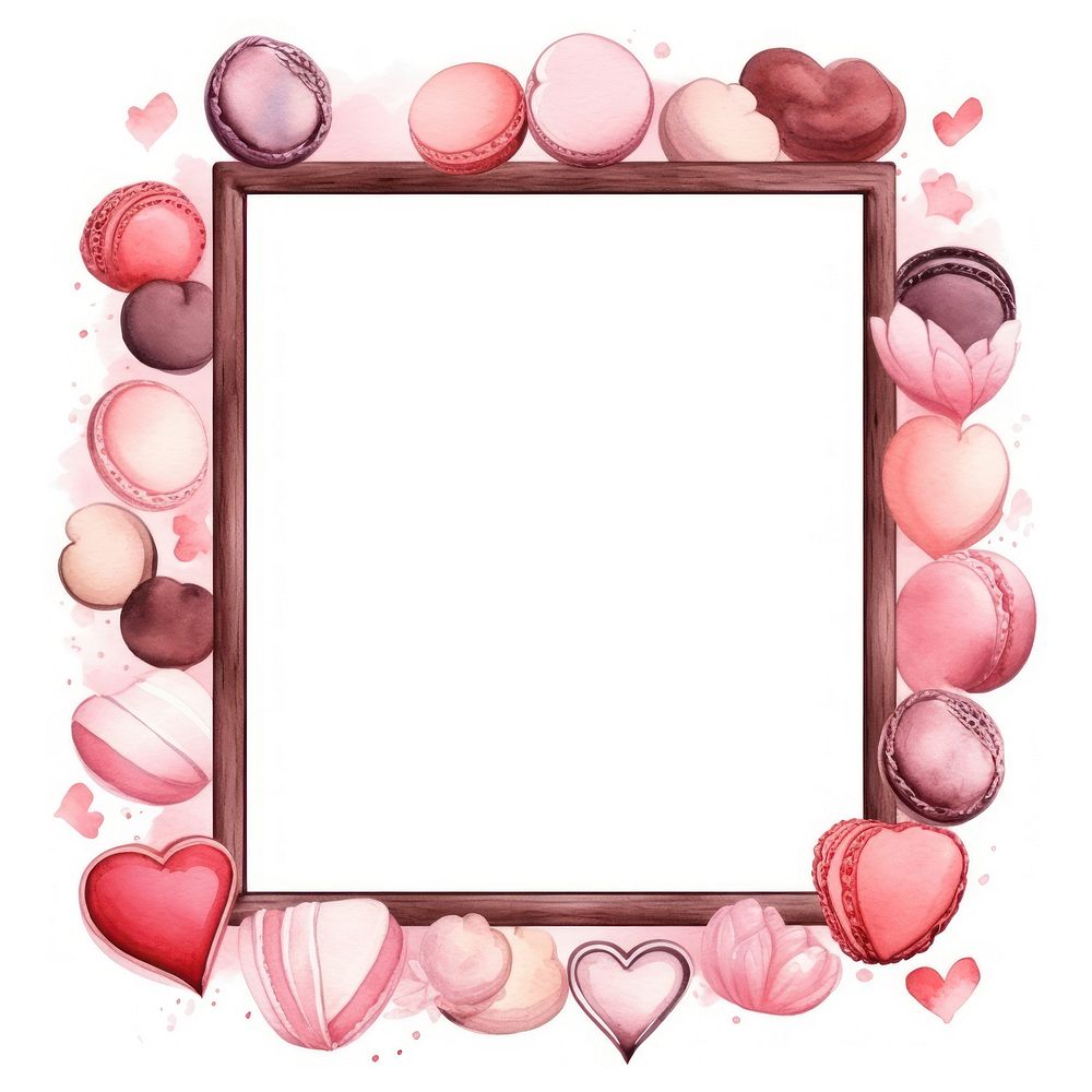 Valentine chocolate frame watercolor backgrounds white background blackboard.