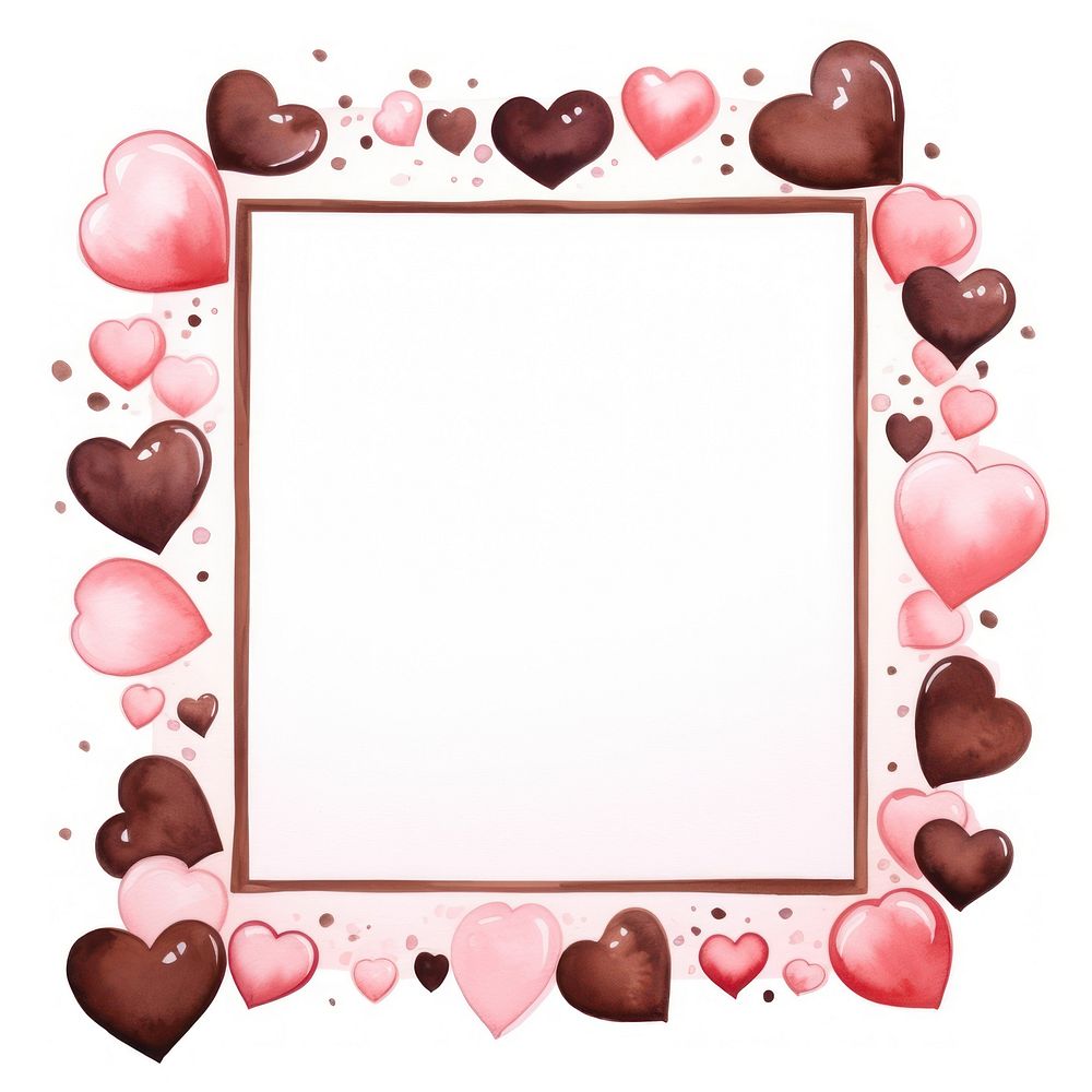 Chocolate frame watercolor backgrounds white background pattern.