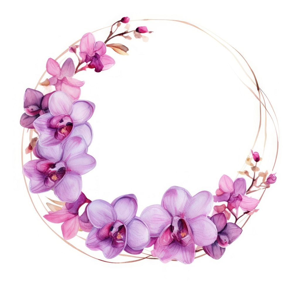 Orchids frame watercolor blossom jewelry flower.