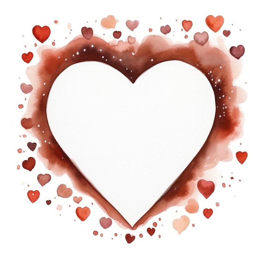 Chocolate frame watercolor backgrounds heart love.