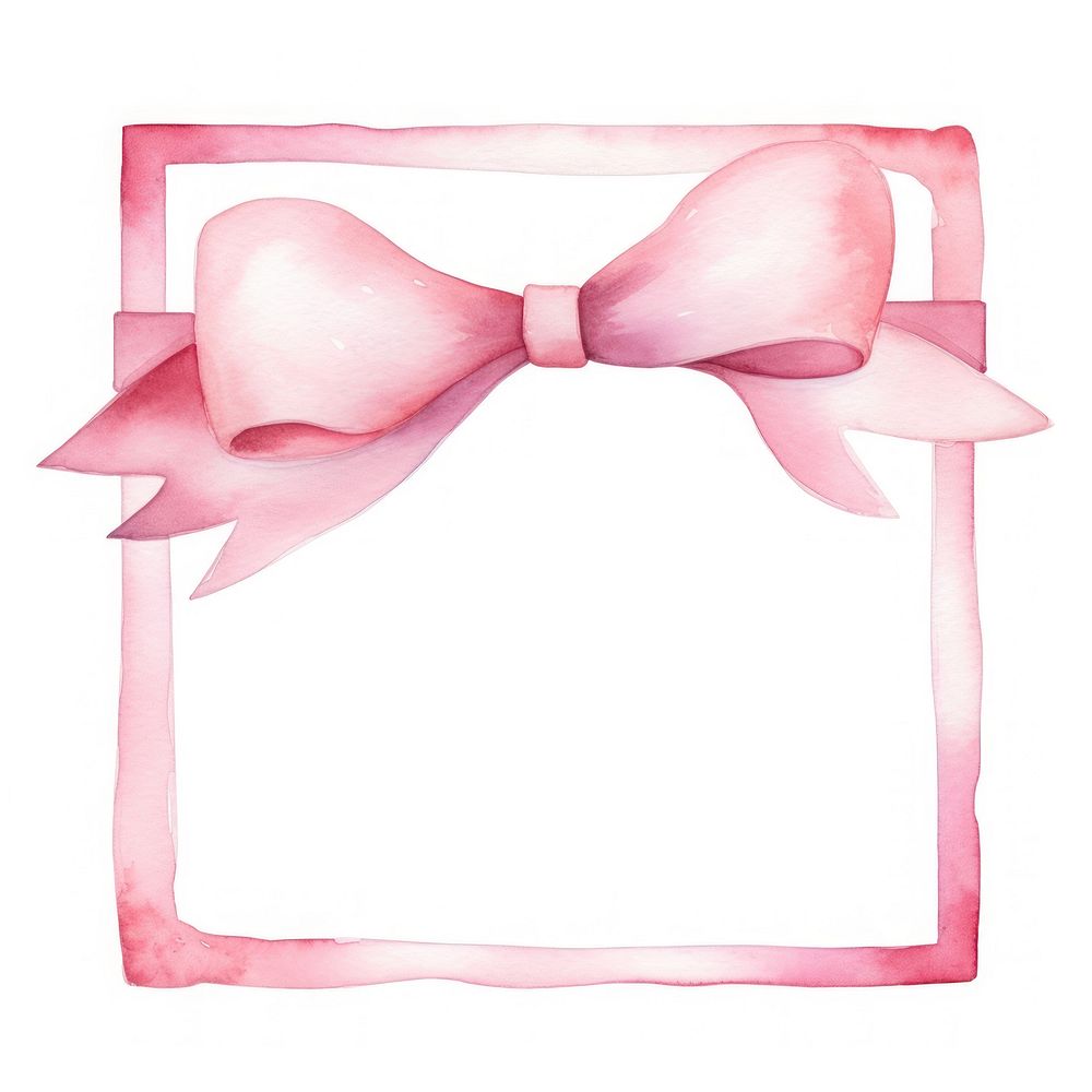 Ribbon banner frame watercolor white background celebration accessories.